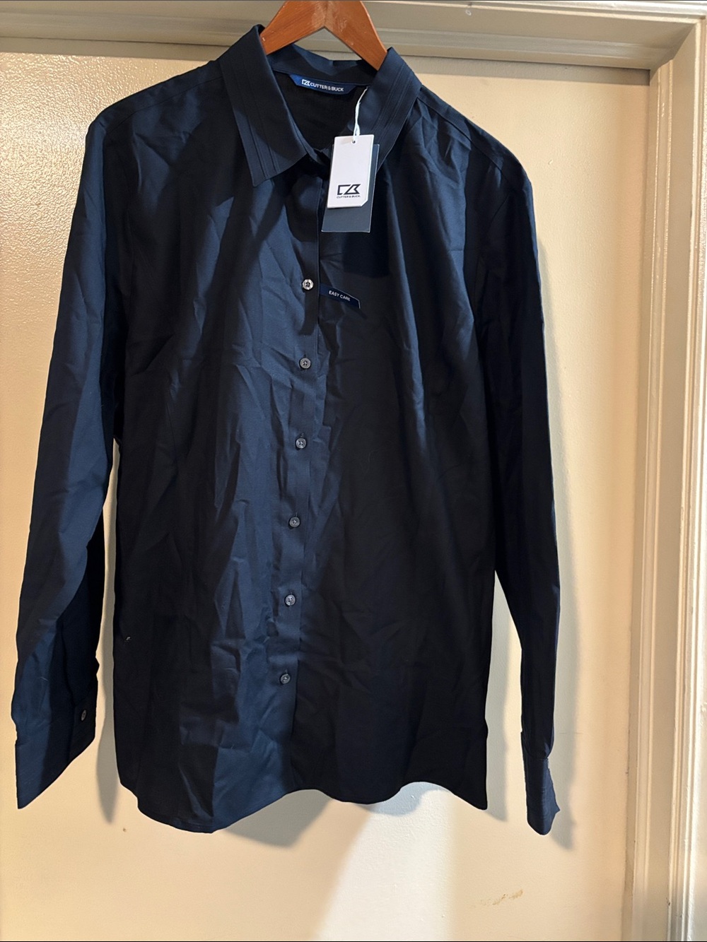 Cutter & Buck Men's Dark BLK Long-Sleeve Dress Shirt